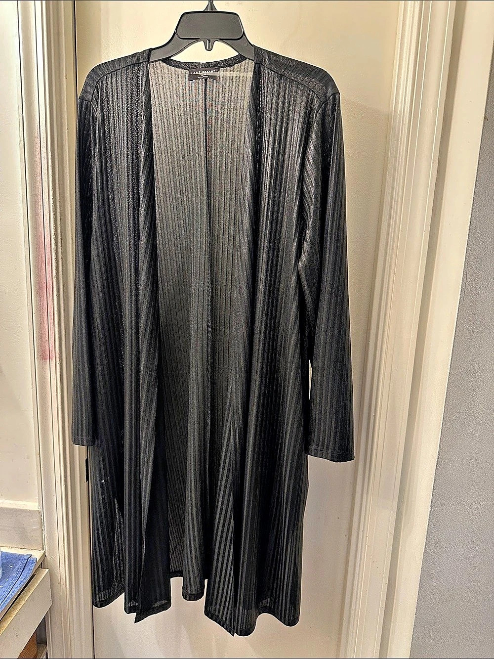 Lane Bryant Black Crew Neck Tank Swing Top and Long Sleeved Cover Jacket Size 18